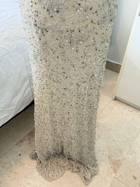 Aidan Mattox Beaded Evening Gown in Champagne and Rose